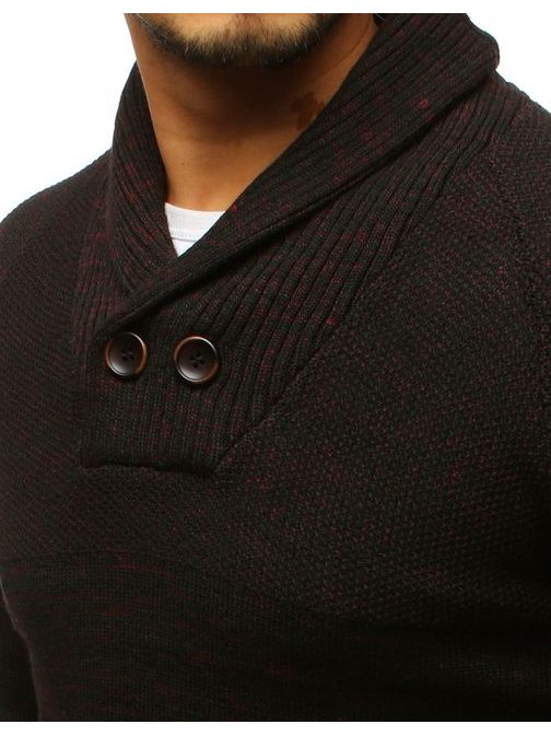 Černý svetr s módním límcem