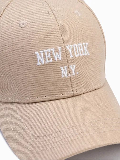 Trendy béžová kšiltovka New York H172