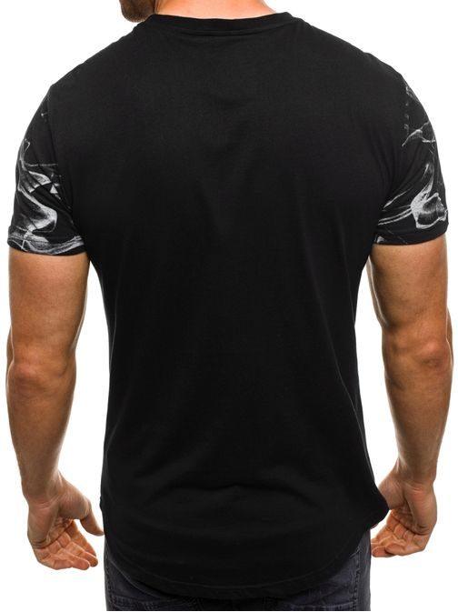 Moderní pánské černé tričko s potiskem J.STYLE SS106