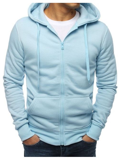 Světle modrá jednoduchá pánská mikina