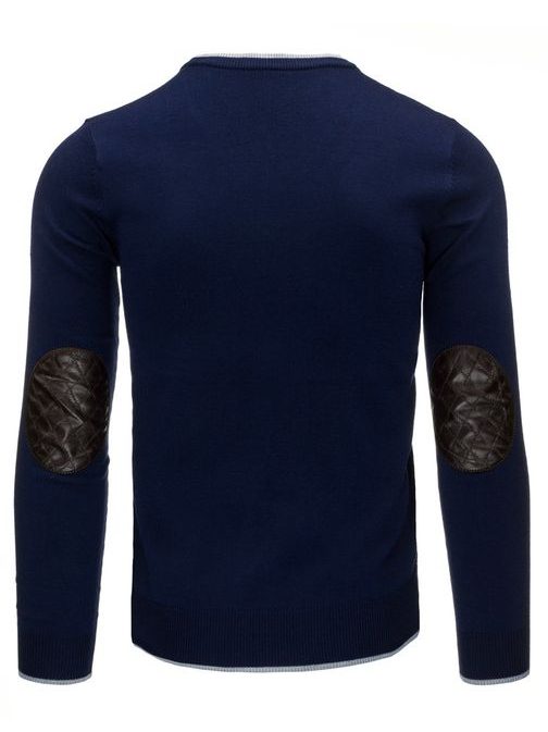 Trendy sveter pre pánov v granátovej farbe s V výstrihom