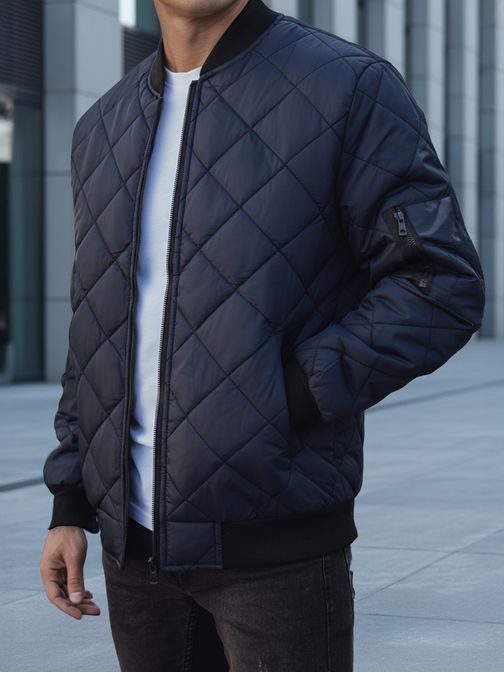 Tmavě modrá bomber prošívaná bunda