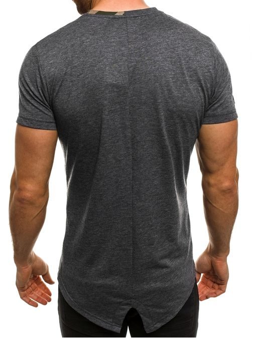 Atraktivní pánské tmavě šedé tričko se zipem ATHLETIC 1117AT