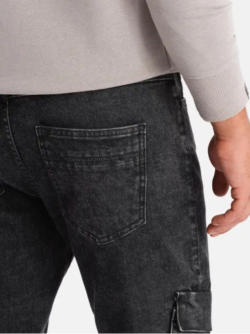 Černé rifle s bočními kapsami P1079