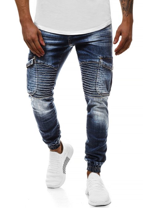 TMAVĚ MODRÉ STYLOVÉ JOGGER KALHOTY G/1064