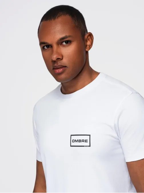 Moderní bílé pánské tričko s nápisem V1 TSPT-0231