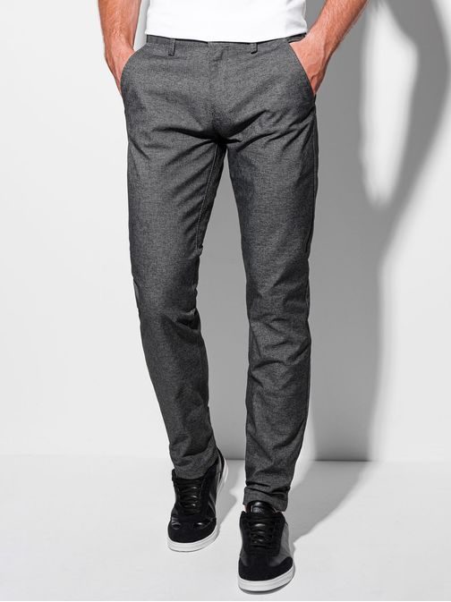 Tmavě šedé elegantní pánské kalhoty P1182