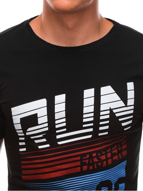 Trendové černé tričko Run S1429