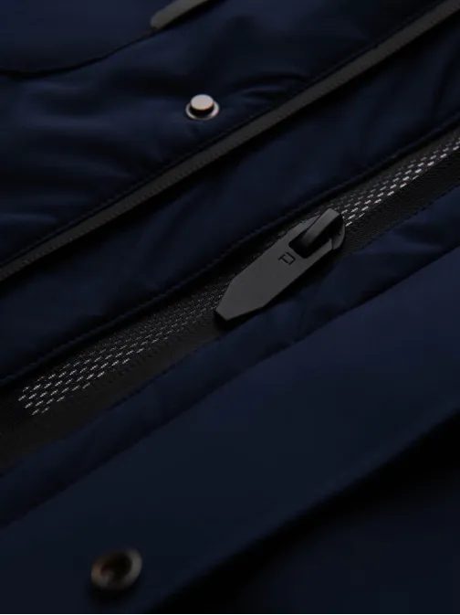 Módní tmavě modrá pánská zimní bunda V1 JAHP-0306