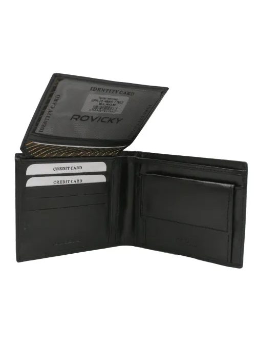 Elegantní černá pánská peněženka Rovicky