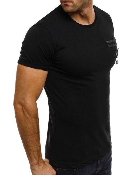 Moderní pánské černé tričko BREEZY 371T