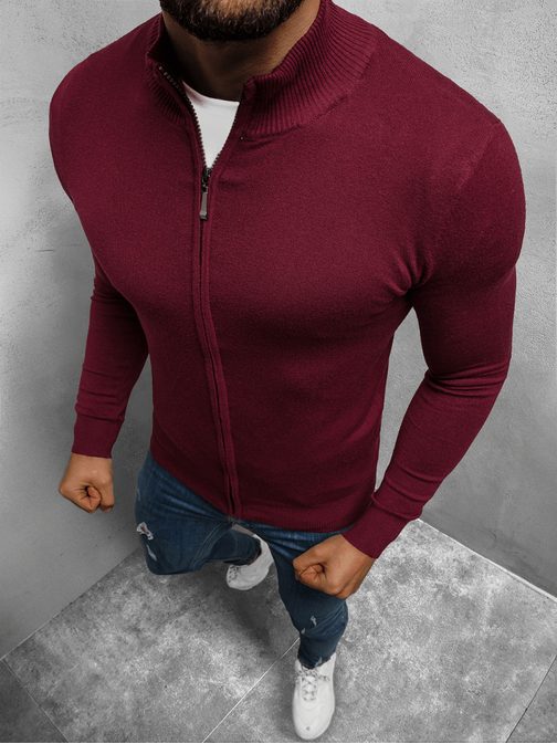 Bordó svetr se zapínáním na zip TMK/YY07Z/15