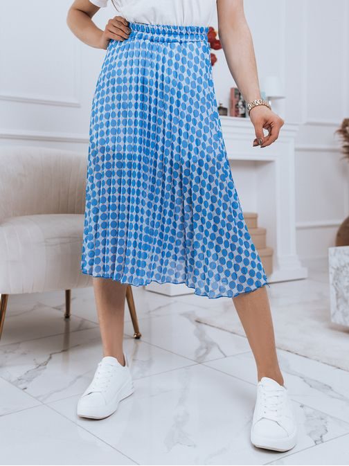 Jednoduchá plisovaná sukně v blankytně modré barvě Vilana