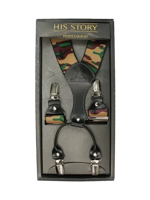 Zeleno-hnědé maskáčové šle