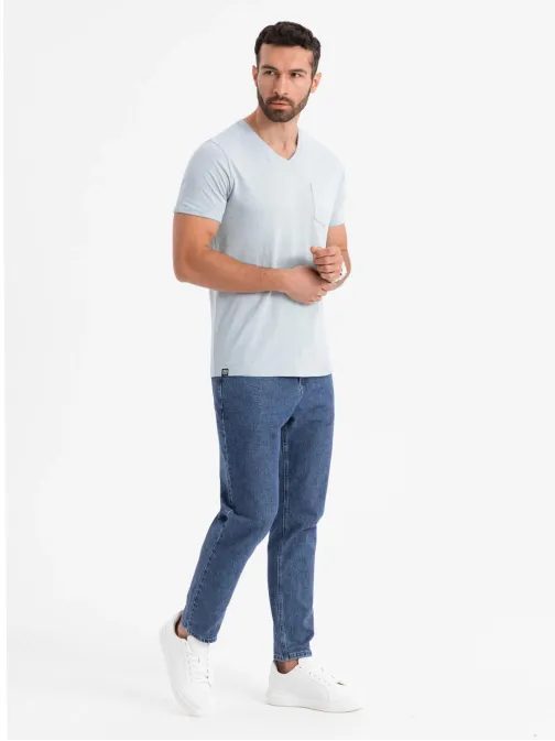 Šedé pánské tričko se sepraným vzorem V8 TSWT-0242