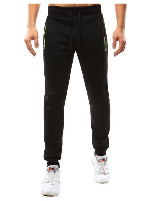 Černé teplákové jogger kalhoty s výraznými zipy