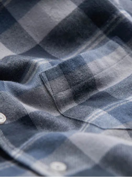 Originální flanelová károvaná modro šedá košile V1 SHCS-0150