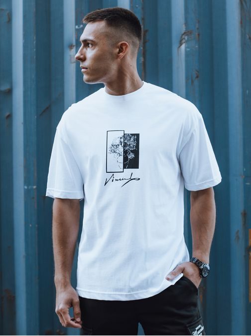 Moderní bílé tričko s trendy potiskem