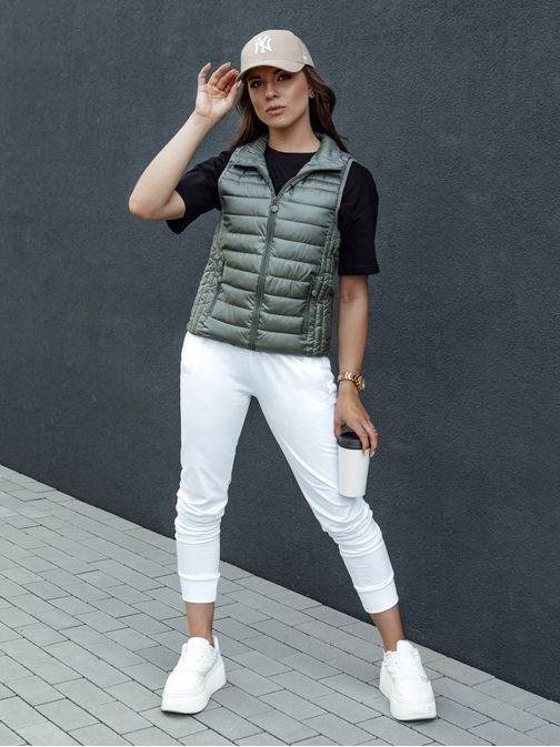 Dámská zelená prošívaná módní vesta Stylishz