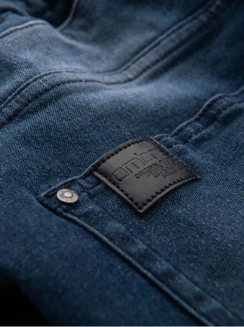 Trendy modré riflové jogger kalhoty s ozdobnými prvkami V1 PADJ-0243