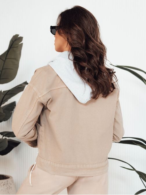 Módní dámská béžová riflová bunda Awiv