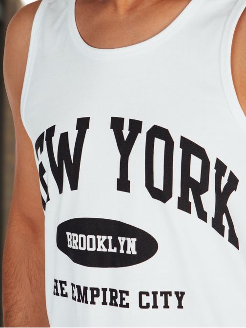 Bílé pánské tílko s nápisem NY