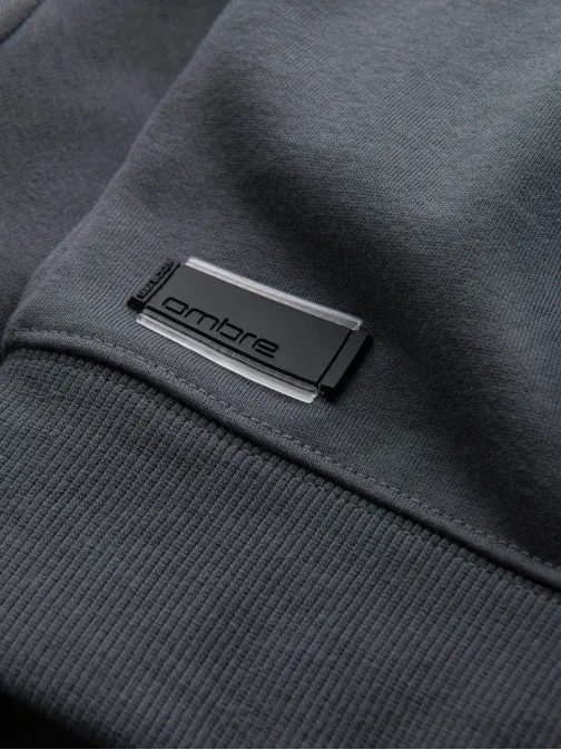 Základní bavlněná pánská mikina v grafitově šedé barvě V11 om-ssbn-0159