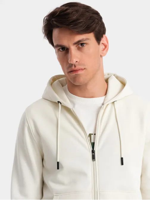 Bavlněná pánská mikina cream v5 om-ssbz-0160