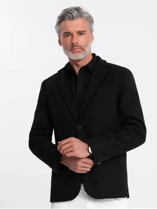 Trendy černé pánské sako V3 BLZB-0118