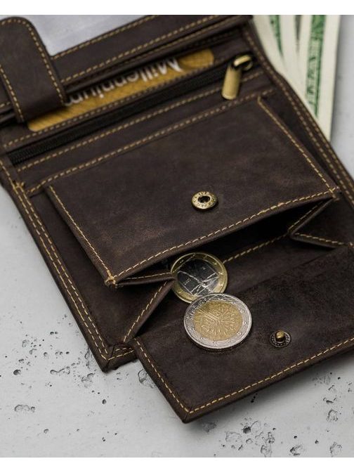 Pánská kožená peněženka bez přezky