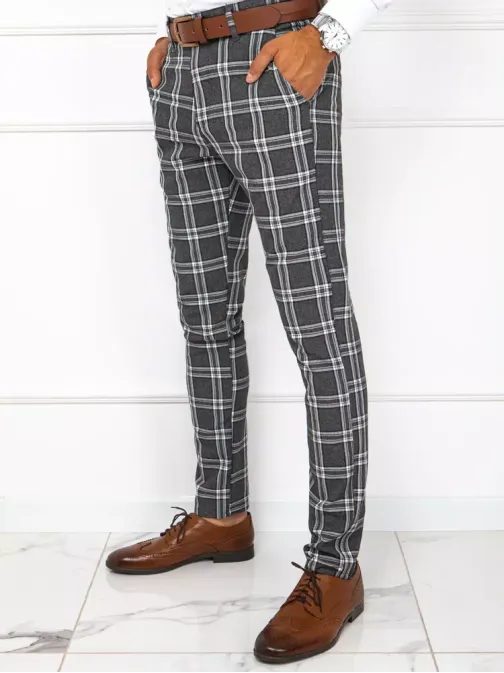 Trendy chinos kalhoty v tmavě šedé barvě