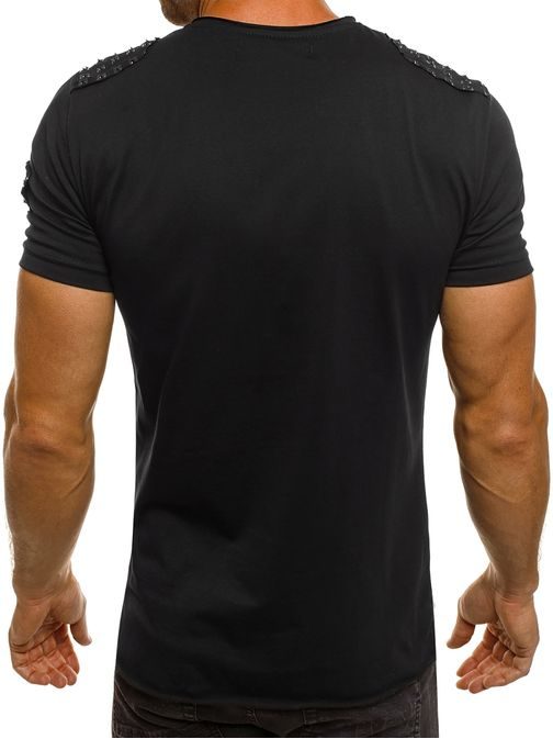 Módní černé asymetrické tričko BREEZY 716BT