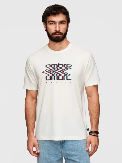 Trendy bílé tričko s 3D efektem V2 TSPT-0286