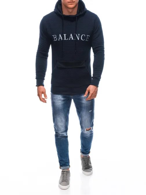 Strukturovaná tmavě modrá mikina Balance B1665