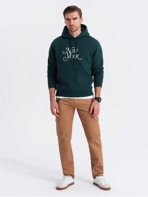 Hnědé moderní pánské kalhoty V2 PACG-0189