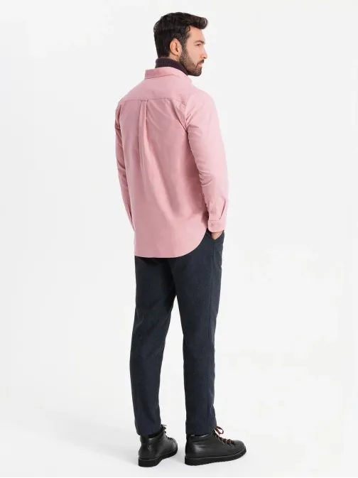 Ležérní růžová košile s kapsou V3 SHOS-0153