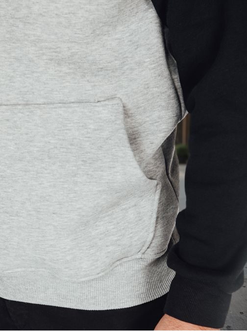 Jedinečná šedá mikina s kapucí