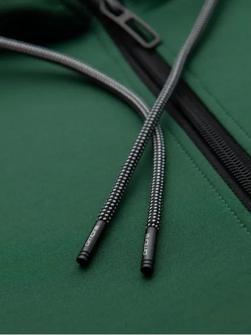 Nadčasová zelená mikina s kapucí V7 EM-SSZP-0210