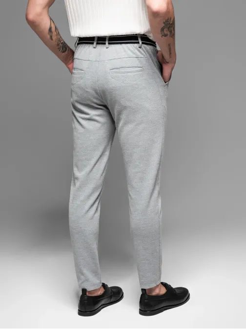 Trendy šedé tepláky s pružným pasem V1 PACP-0116