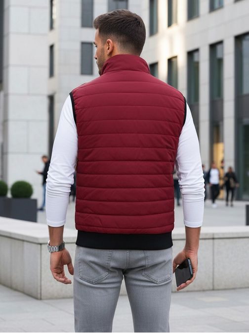 Bordó stylová vesta bez kapuce