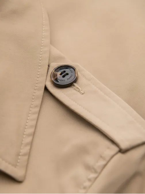 Stylový béžový plášť s páskem V1 COLC-0146