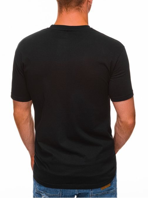 Stylové černé tričko s potiskem S1428