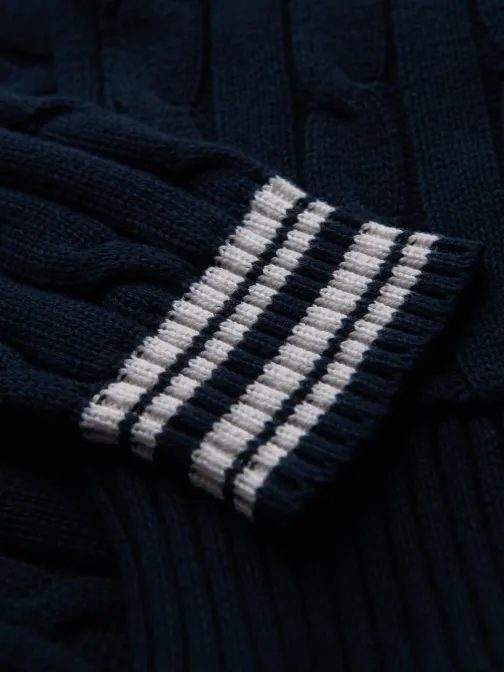 Pánský pletený svetr tmavě modrý v1 om-swcd-0152