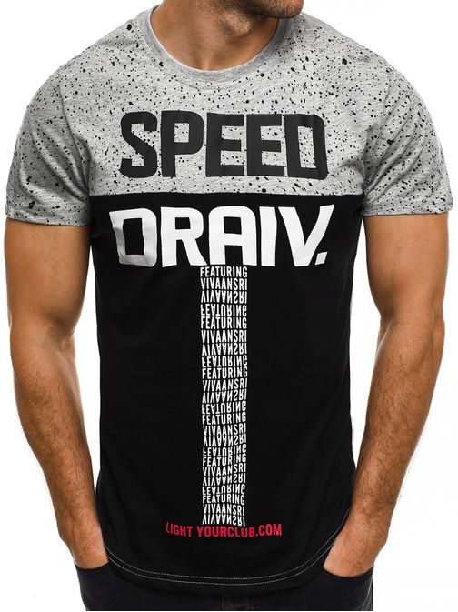 Šedé sportovní pánské tričko SPEED DRAIV J.STYLE SS095