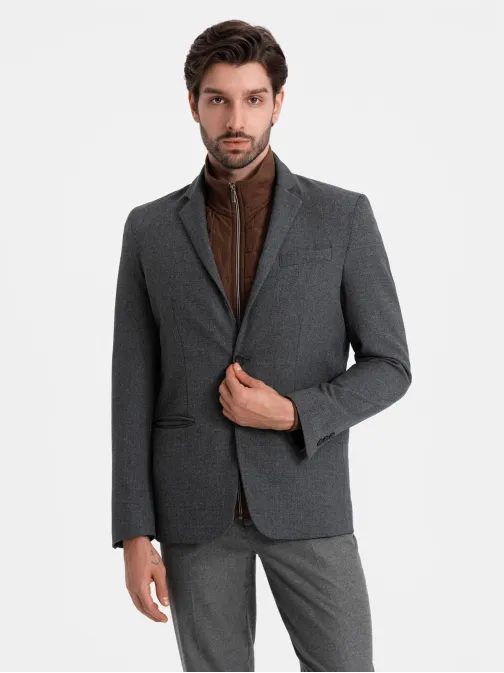 Originální grafitové pánské sako V1-BLZB-0114