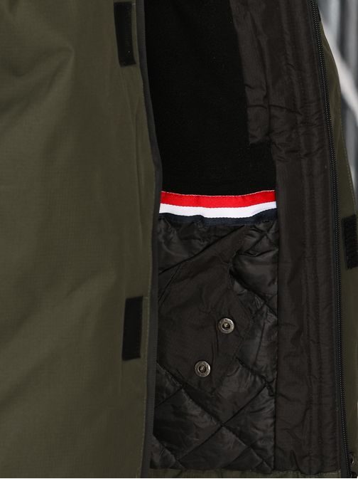 Zimní zelená bunda s reflexními prvky