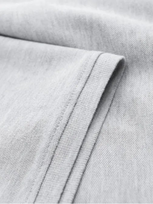 Bavlněná jednobarevná pánská polokošile šedá v20 om-pobs-0100