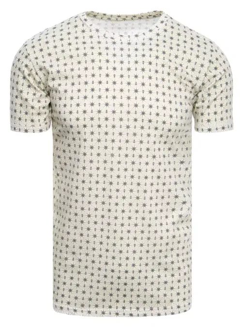 Atraktivní šedé potištěné tričko z bavlny