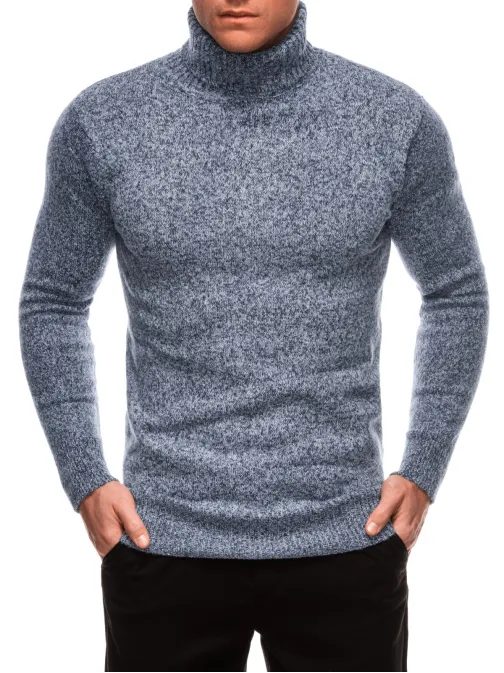 Módní pánský melírovaný modrý rolák E247