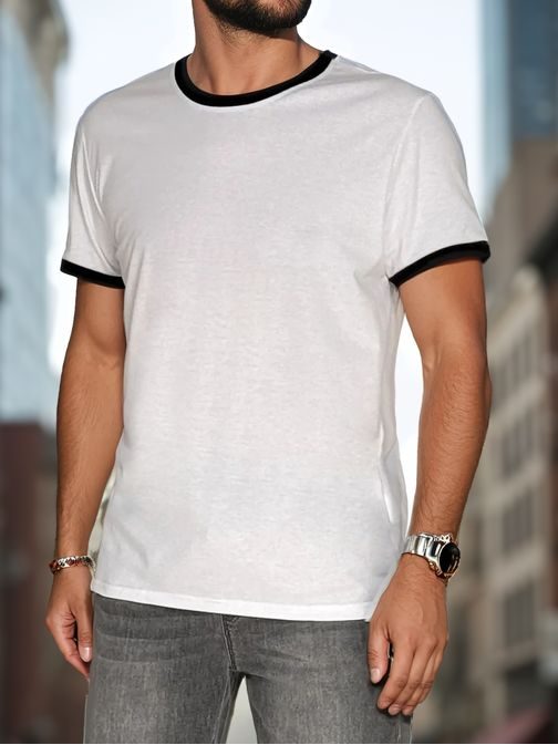 Pohodlné bílé pánské tričko